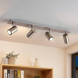 Lindby Joffrey spot soffitto 4 luci 80 cm nichel