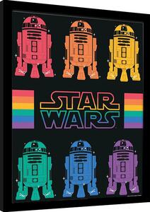 Quadro Star Wars Pride - R2D2 Rainbow, Poster Incorniciato