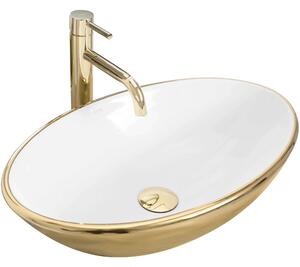 Lavabo da appoggio Rea Pamela Gold White