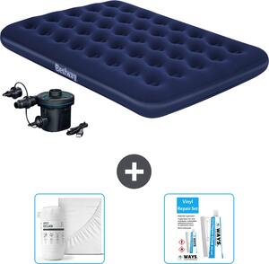 Materasso gonfiabile Bestway - Letto matrimoniale - 137 x 191 x 22 cm - Blu - Accessori inclusi