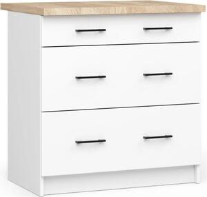 Mobile da cucina con cassetti 80 cm VERMINA - bianco