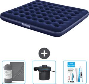 Materasso gonfiabile Bestway - 2 persone - 183 x 203 x 22 cm - Blu - Accessori inclusi