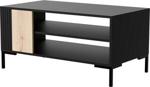 Tavolino Cama MERCI 100 x 55 x 49 cm nero/quercia artigianale, Tavolino, Rettangolare, 4 gambe/piedi, Nero