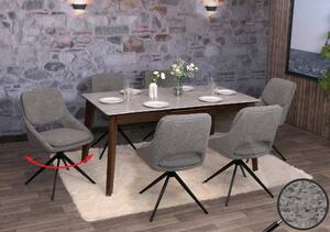 Set di 6 sedie da pranzo HWC-N73, sedia da cucina, girevole a ritorno automatico, tessuto/tessuto boucle (540g/m²) Oeko-Tex ~ grigio