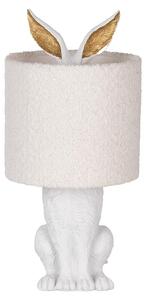 Clayre & Eef Lampada da tavolo Rabbit Ø 20x43 cm Plastica bianca