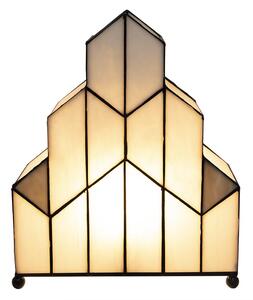 Clayre & Eef Lampada da tavolo Tiffany 30x4x25 cm Vetro bianco