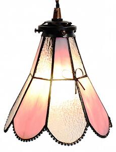 Clayre & Eef lampada a sospensione Tiffany Ø 18x90 cm vetro rosa