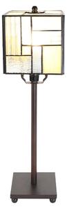 Clayre & Eef Lampada da tavolo Tiffany 13x13x28 cm Vetro bianco beige