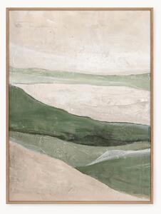 Quadro su tela incorniciato dipinto a mano Green Field