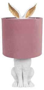 Clayre & Eef Lampada da tavolo Coniglio Ø 20x43 cm Bianco Rosa Poliresina