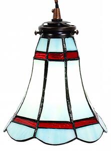 Clayre & Eef lampada a sospensione Tiffany Ø 15x115 cm vetro blu rosso