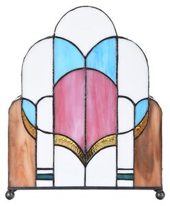 Clayre & Eef Lampada da tavolo Tiffany 30x4x25 cm Vetro bianco rosa