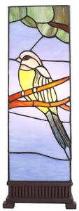 Lampada da tavolo Tiffany Clayre & Eef 18x18x48 cm Uccello in vetro blu