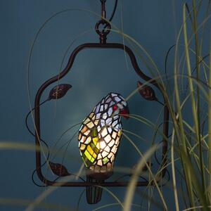 Clayre & Eef Lampada da soffitto Tiffany Parrot Brown Blue Metal