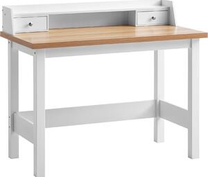 WOHNLING Scrivania 106x53x90 cm Bianco Scrivania per ufficio con cassetto Home office Scrivania per computer Salvaspazio con spazio di archiviazione Ufficio Tavolo per laptop Studio
