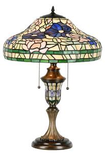 Lampada da tavolo Tiffany Clayre & Eef Ø 46x60 cm Fiori di vetro verde beige