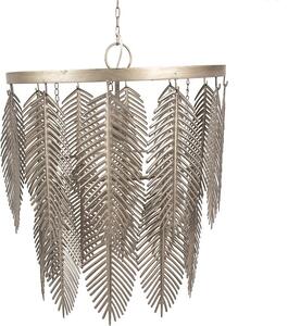 Lampada a sospensione Clayre & Eef Ø 42x52 cm Foglie di ferro grigio oro