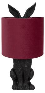 Clayre & Eef Lampada da tavolo Rabbit Ø 20x43 cm Nero Rosso Plastica
