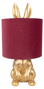 Clayre & Eef Lampada da tavolo Rabbit Ø 20x42 cm Plastica color oro rosso