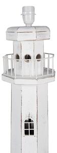 Clayre & Eef Lampada da terra Lighthouse 23x23x140 cm Legno bianco