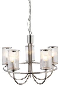 Lampada a sospensione HENBURY nichelata 5xE14x15W in vetro, dimensioni: 198x57x57 cm, IP20, Endon