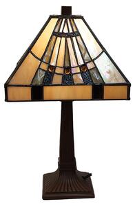 Lampada da tavolo Tiffany Clayre & Eef 23x23x38 cm in vetro beige