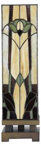 Clayre & Eef Lampada da tavolo Tiffany 15x15x54 cm Vetro beige marrone