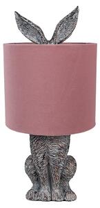 Clayre & Eef Lampada da tavolo Coniglio Ø 20x43 cm Marrone Rosa Poliresina