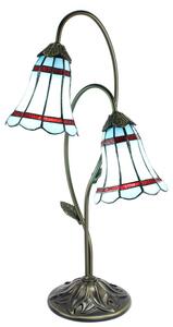 Clayre & Eef Lampada da tavolo Tiffany 61 cm Blu Marrone Poliresina