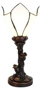 Clayre & Eef Lampada da tavolo Tiffany 32 cm Vetro bianco marrone