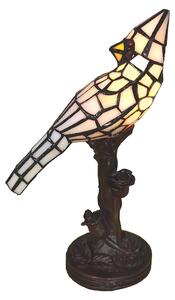 Clayre & Eef Lampada da tavolo Tiffany Bird 15x12x33 cm Plastica beige