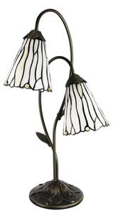 Clayre & Eef Lampada da tavolo Tiffany 61 cm Marrone Bianco in poliresina