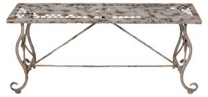 Panchina da giardino Clayre & Eef 105x35x44 cm Bianco Marrone Metallo