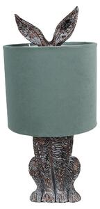 Clayre & Eef Lampada da tavolo Rabbit Ø 20x43 cm Marrone Verde Poliresina