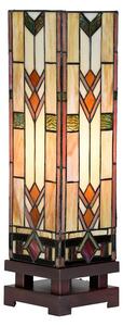 Clayre & Eef Lampada da tavolo Tiffany 15x15x54 cm in vetro beige