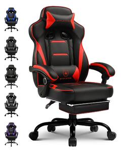 Sedia da gaming GTPLAYER con poggiapiedi, sedia da ufficio ergonomica con capacità di carico di 150 kg, poltrona da gaming con supporto lombare e poggiatesta, sedia da computer regolabile in altezza