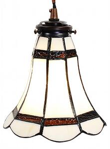 Clayre & Eef lampada a sospensione Tiffany Ø 15x115 cm vetro bianco marrone