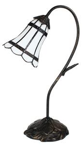 Lampada da tavolo Tiffany Clayre & Eef 48 cm in poliresina bianca e marrone