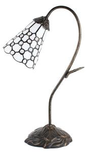 Lampada da tavolo Tiffany Clayre & Eef 48 cm in poliresina bianca e marrone