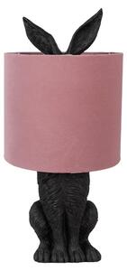 Clayre & Eef Lampada da tavolo Rabbit Ø 20x43 cm Nero Rosa Plastica