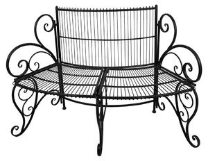 Panchina da giardino Clayre & Eef 134x54x92 cm in metallo nero