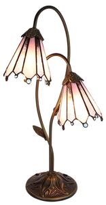 Clayre & Eef Lampada da tavolo Tiffany 61 cm Marrone Rosa Poliresina