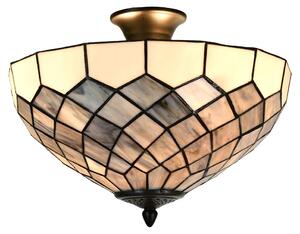 Clayre & Eef Lampada da soffitto Tiffany Ø 41x24 cm Vetro grigio