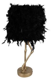 Clayre & Eef Lampada da tavolo Struzzo 30x30x69 cm Color oro Nero Poliresina