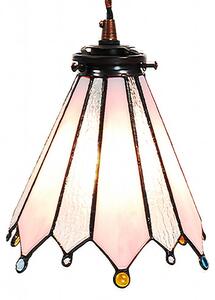 Clayre & Eef lampada a sospensione Tiffany Ø 18x90 cm vetro rosa