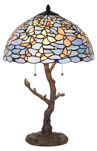 Lampada da tavolo Tiffany Clayre & Eef Ø 40x60 cm Farfalle in vetro blu