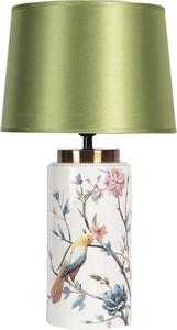 Lampada da tavolo Clayre & Eef Ø 28x50 cm E27/max 1x60W Uccelli in Vetroceramica verde