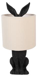 Clayre & Eef Lampada da tavolo Rabbit Ø 20x43 cm Nero Beige Plastica