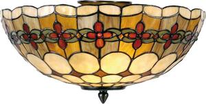 Clayre & Eef Lampada da soffitto Tiffany Ø 40x24 cm Beige Rosso Metallo Rosa