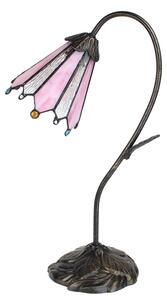 Clayre & Eef Tiffany Tischlampe 48 cm Braun Rosa Poliresina